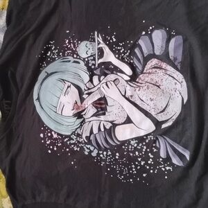 Men's Black XL Kawaii Krypt Shirt Anime Bloody Horror